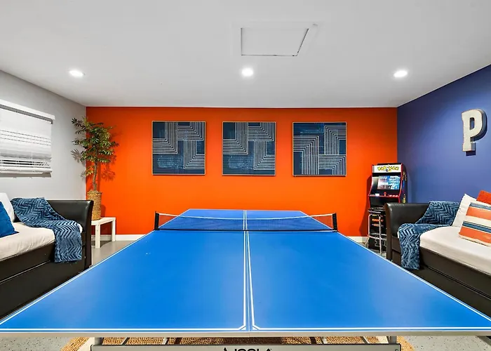 Pool Ping Pong Pool Table Arcade Corn Hole Holiday home *